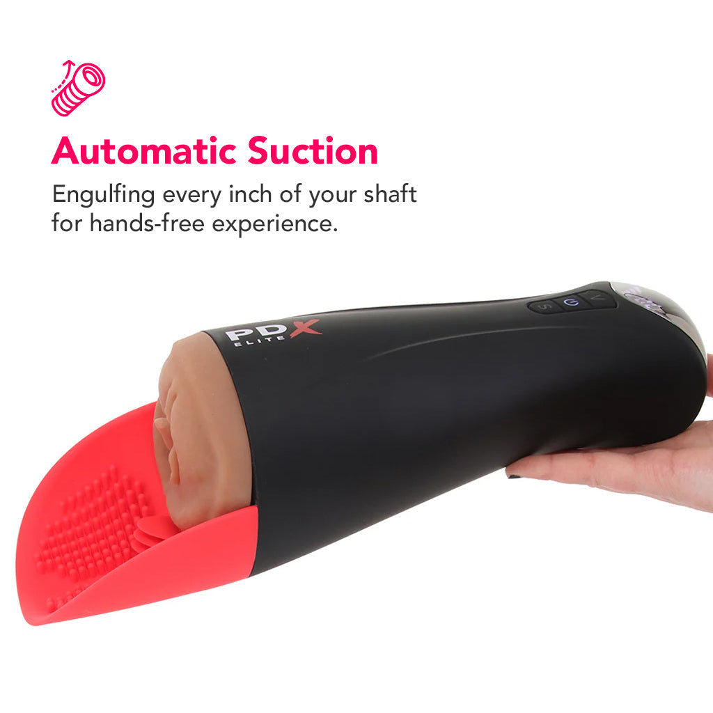 PDX Elite Fap-O-Matic Pro XL Suction Stroker in Brown Male Masturbators > Auto Strokers