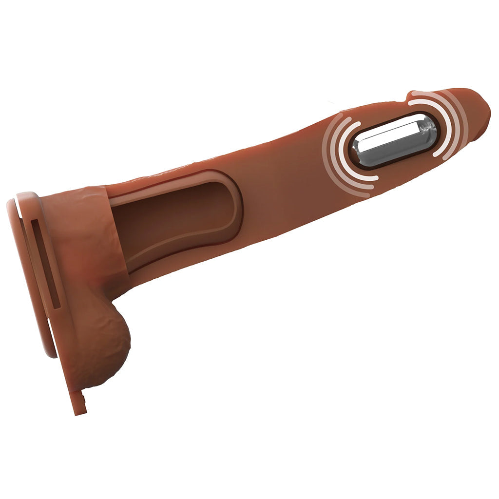 Fantasy X-tensions 8 Inch Hollow Strap-On Vibe in Brown Male Enhancement > Extenders and Sleeves