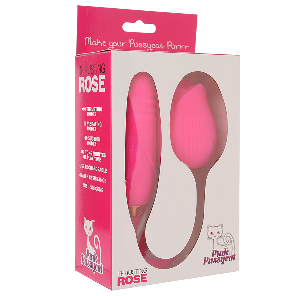 Pink Pussycat Thrusting Rose Vibe Vibrators > Clitoral Stimulators