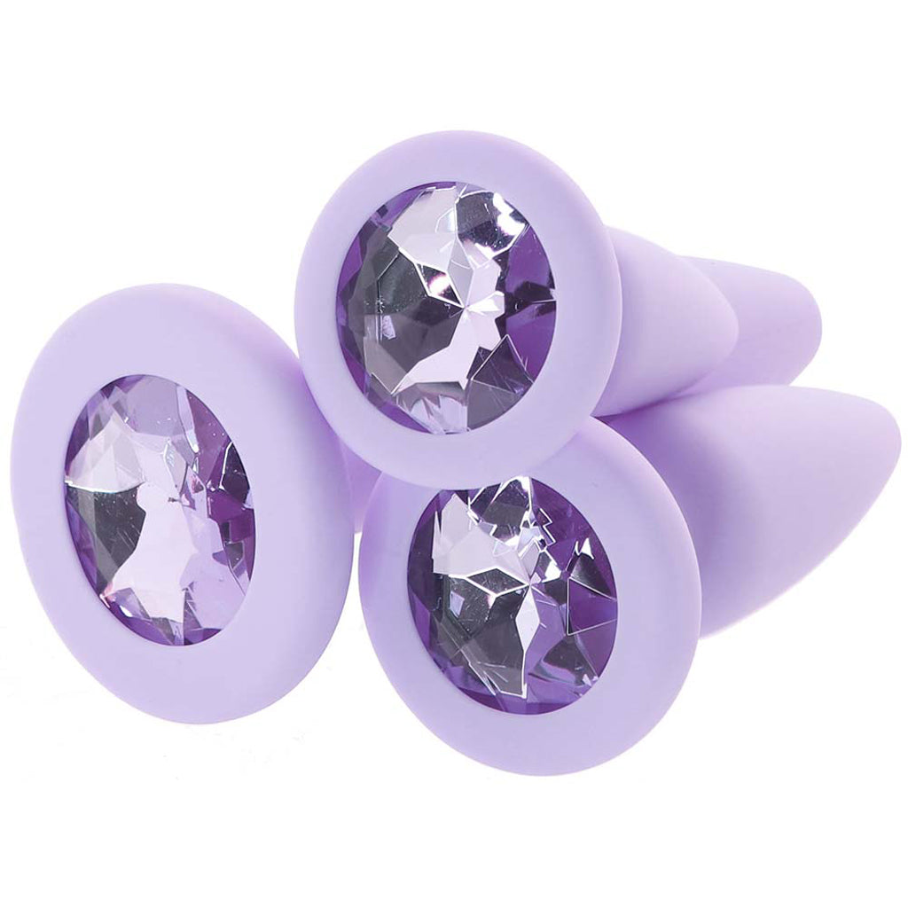 First Time Crystal Booty Anal Plug Set in Purple Anal Sex Toys > Butt Plugs