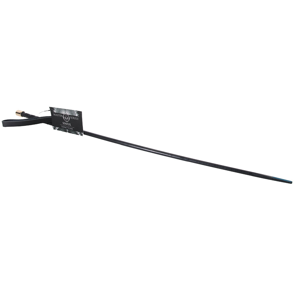 Master Series Sinful Impact Cane in Black Bondage and Fetish > Whips and Crops