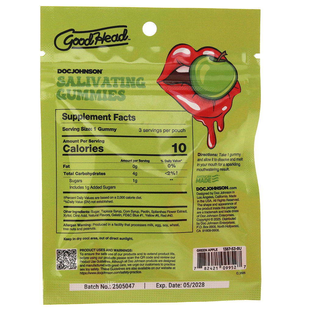 GoodHead Salivating Gummies in Green Apple Sweet Treats
