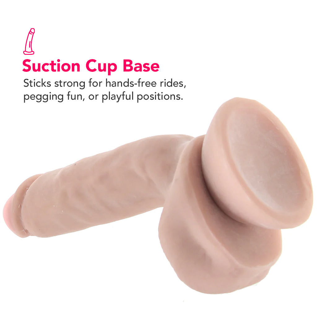 Dr. Skin 8 Inch Thick Poseable Ballsy Dildo in Vanilla Dildo Sex Toys > Realistic Dildos