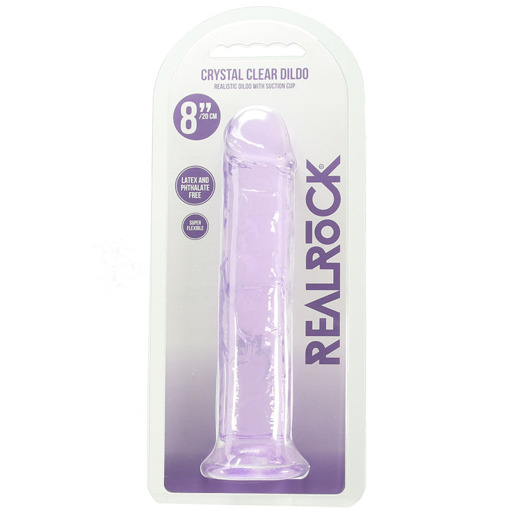 RealRock Crystal Clear Jelly 8 Inch Dildo in Purple Dildo Sex Toys > Realistic Dildos
