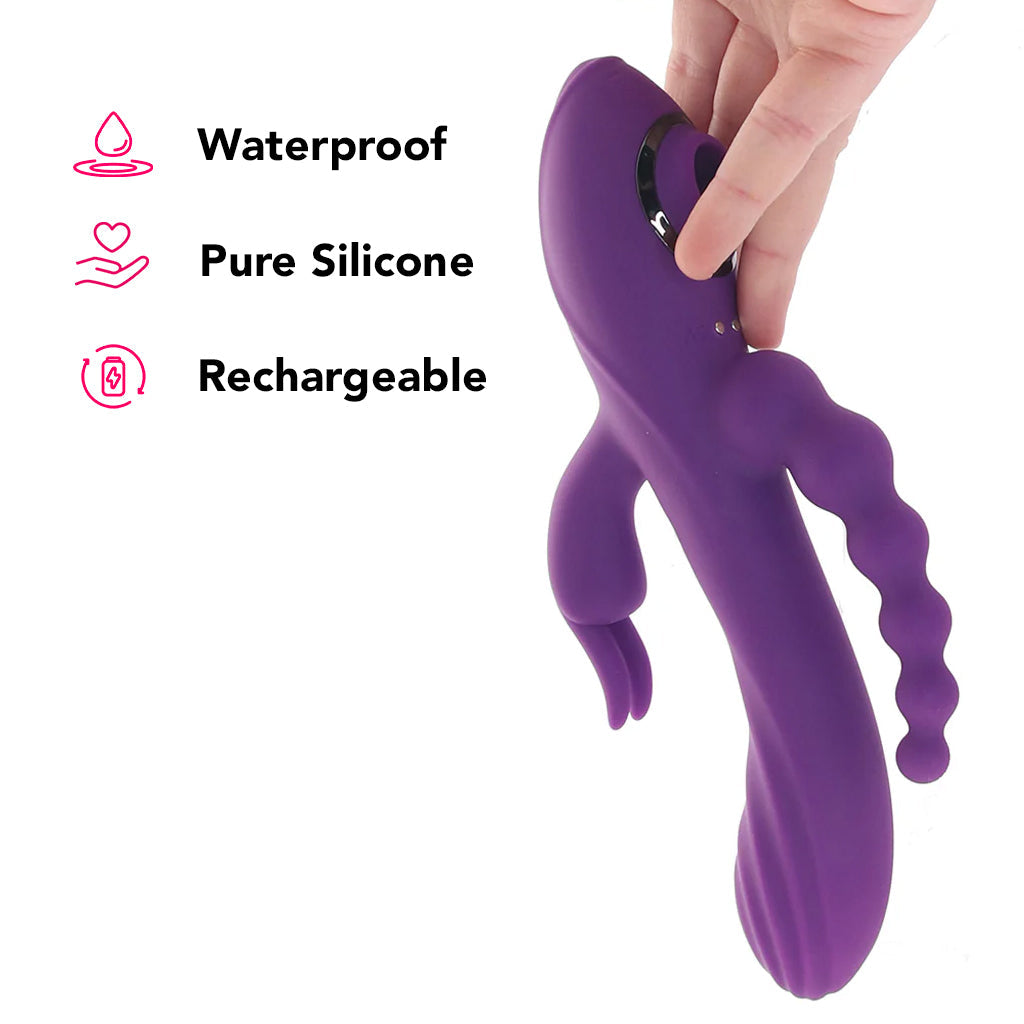 Fourgasm Triple Stimulator Sucking Rabbit Vibe Vibrators > Rabbit Vibrators