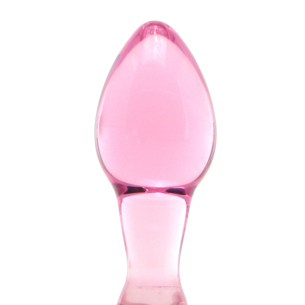 Icicles No. 48 Hand Blown Glass Butt Plug in Pink Anal Sex Toys > Butt Plugs