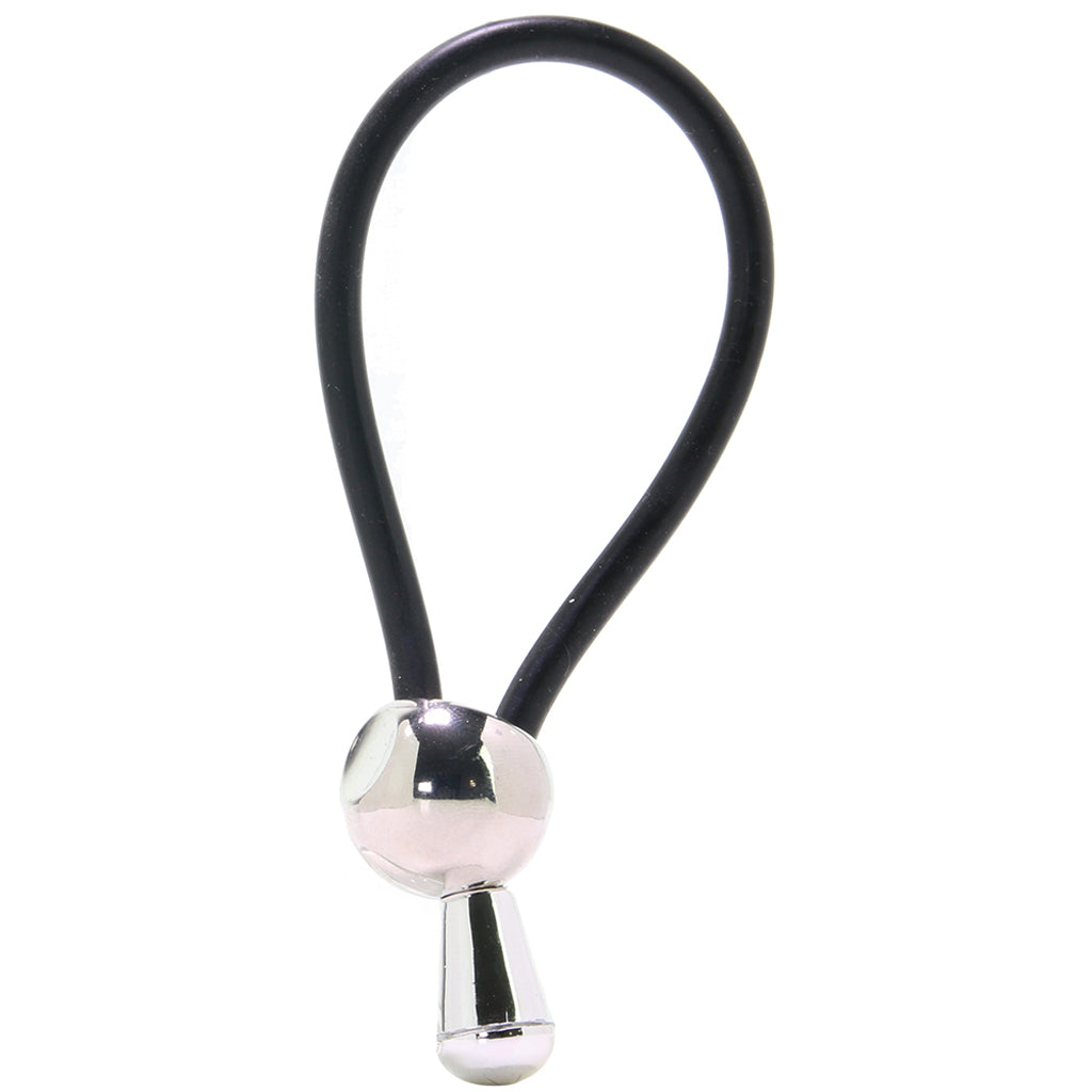 E-Z Cinch Silicone Lasso Cock Ring in Black Cock Rings