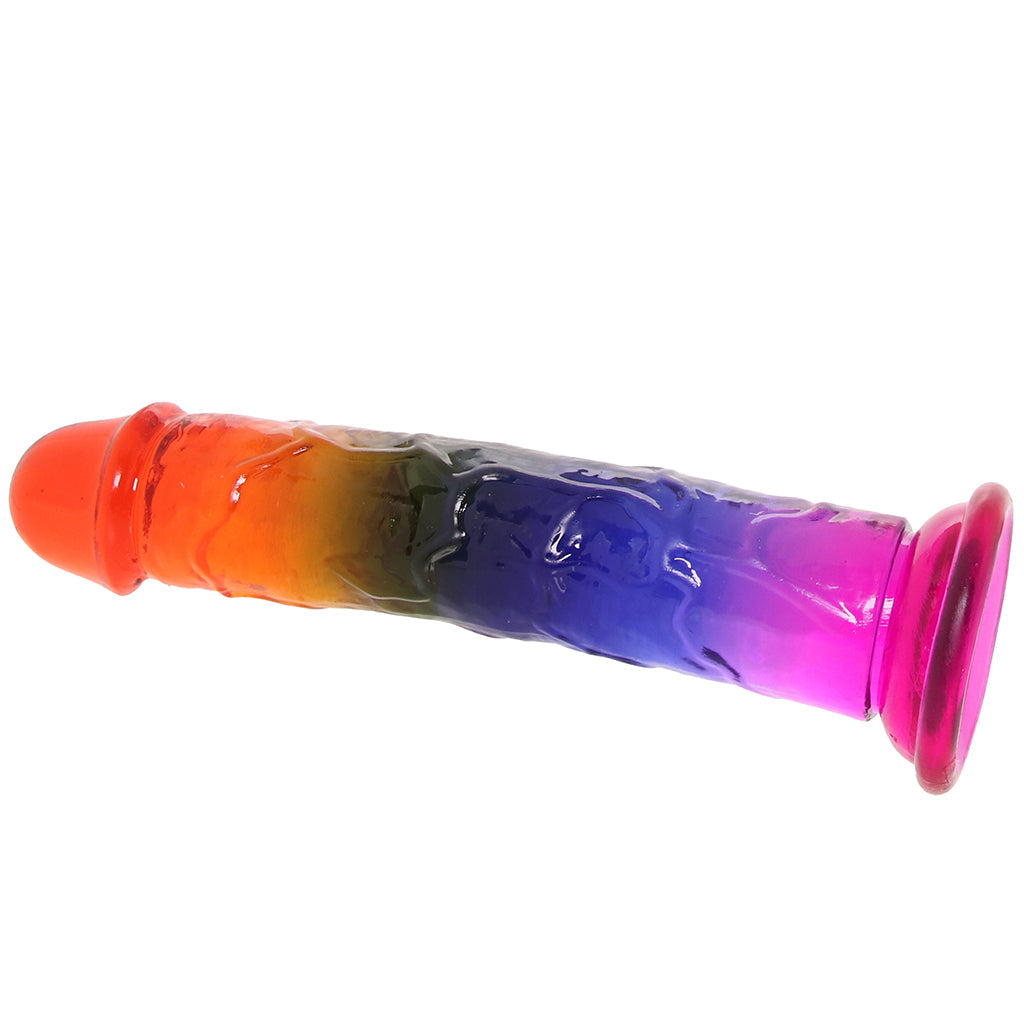 Crystal Jellies 7 Inch Classic Dildo in Rainbow Dildo Sex Toys > Realistic Dildos