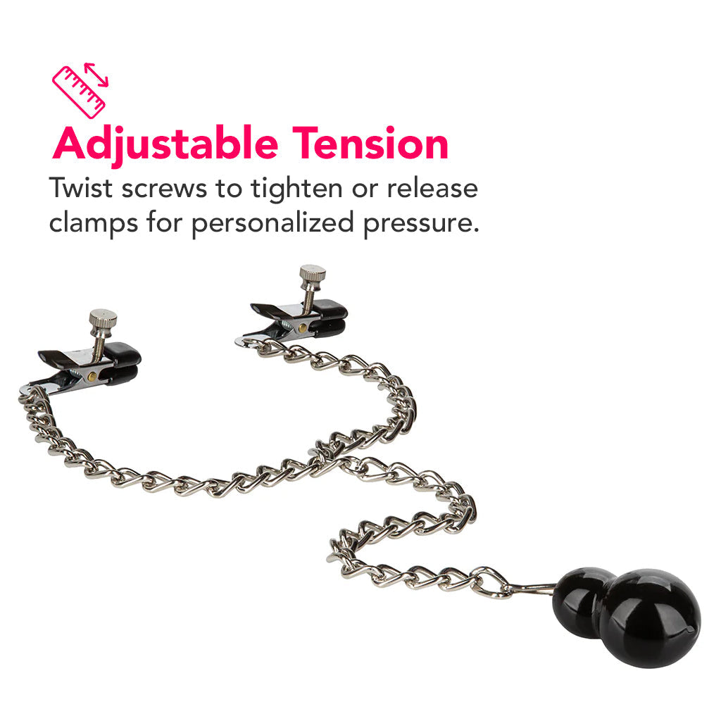 Nipple Play Weighted Dual Tier Nipple Clamps Bondage and Fetish > Nipple Stimulators & Clamps