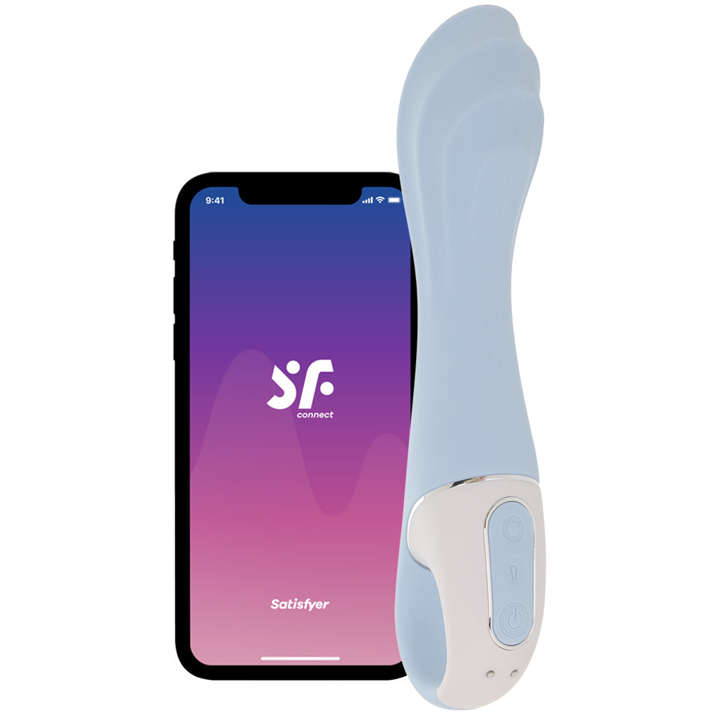 Satisfyer Air Pump Vibrator 5+ G-Spot Vibe in Blue Vibrators > G-Spot Vibrators