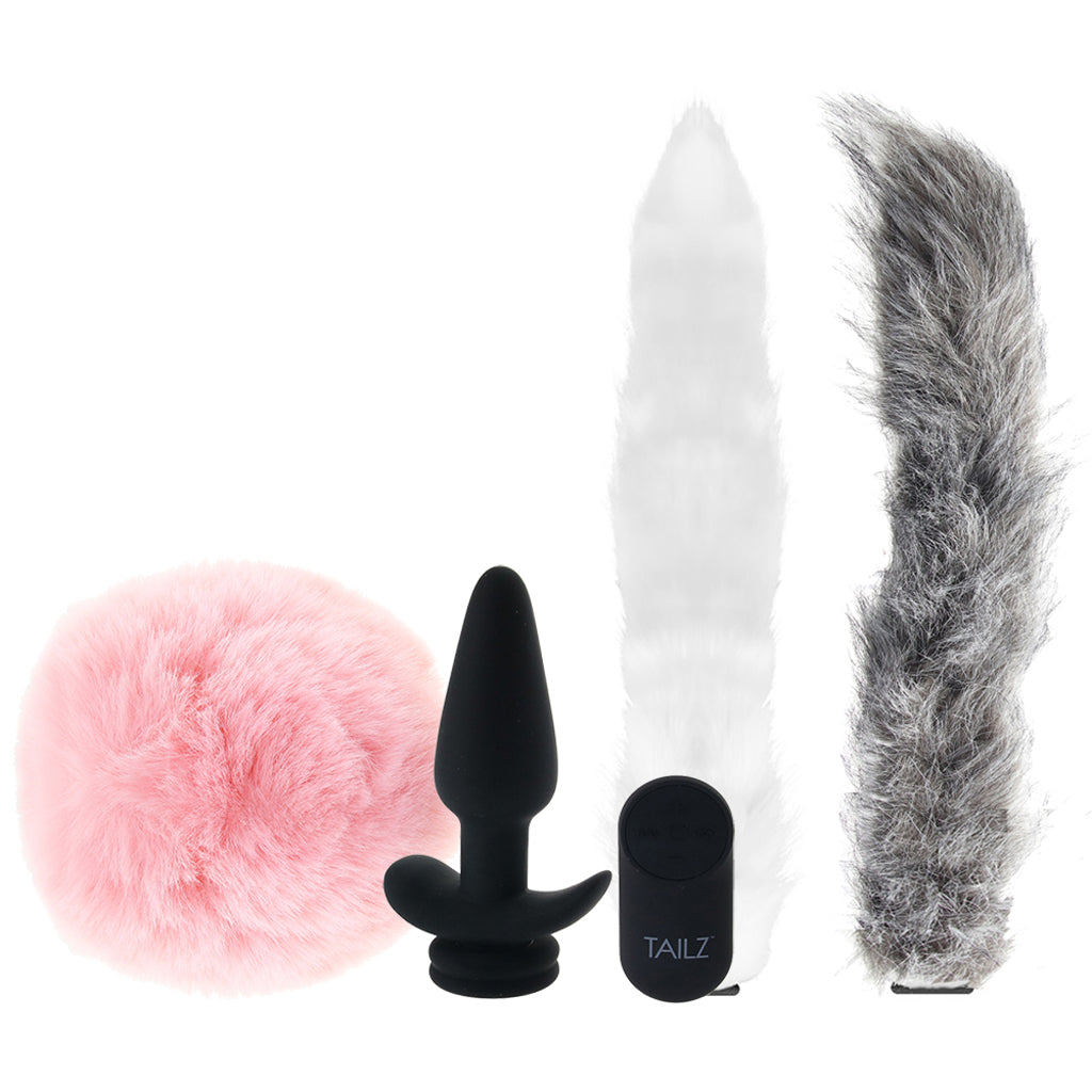 Tailz Snap-On Anal Vibe and 3 Interchangeable Tails Set Anal Sex Toys > Anal Vibrators