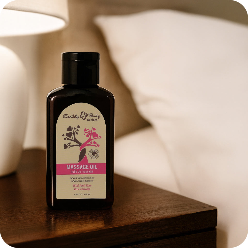 At Night Massage Oil 2oz/60ml in Wild Pink Rose Lubes and Lotions > Erotic Massage Oils