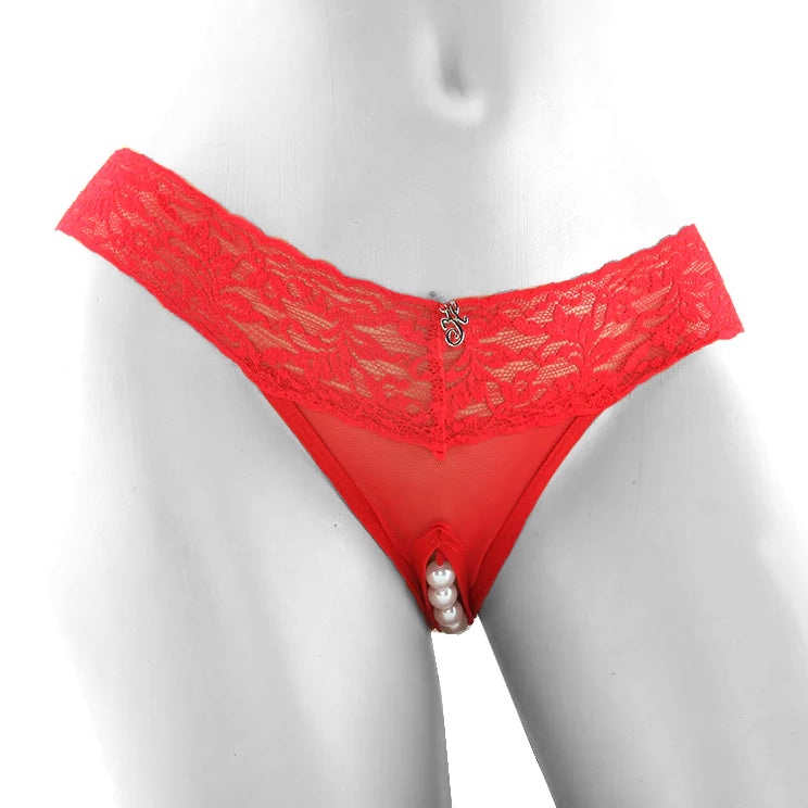Stimulating Panties with Pearl Pleasure Beads Red /L Vibrators > Wearable & Panty Vibrators