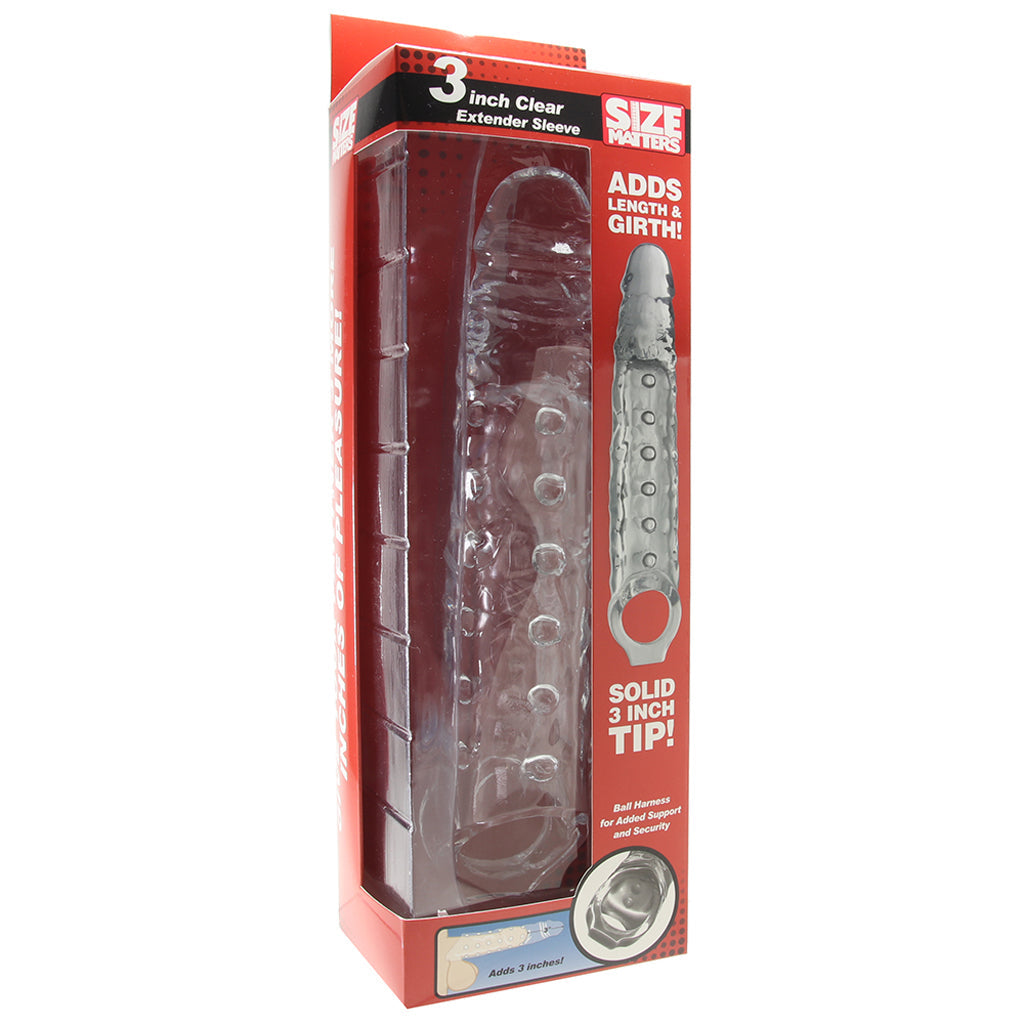 Size Matters 3 Inch Clear Extender Sleeve Male Enhancement > Extenders and Sleeves