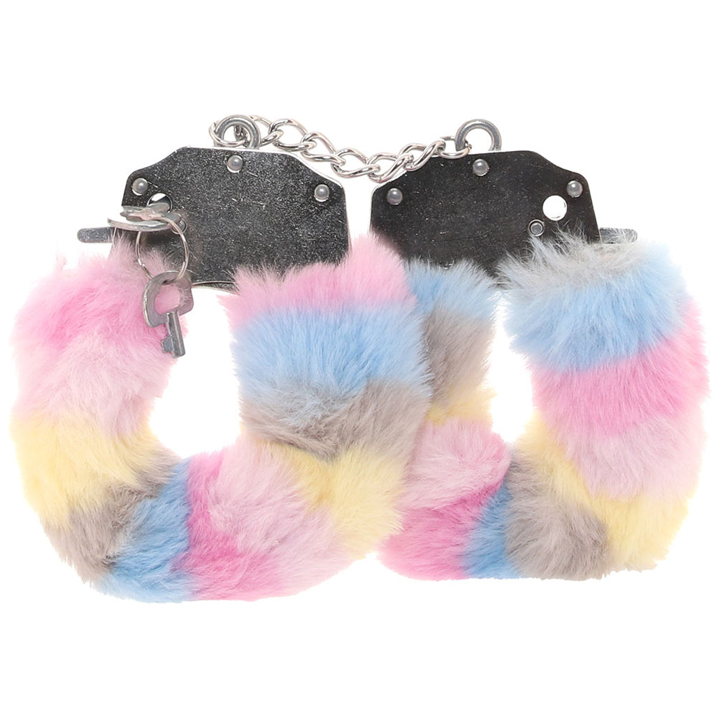 Ouch! Heavy Duty Fluffy Cuffs in Multi-Colour Bondage and Fetish > Wrist and Ankle Cuffs