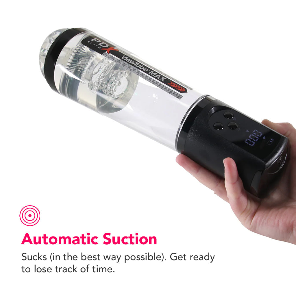 PDX Elite ViewTube Max View Suction Stroker Male Masturbators > Auto Strokers