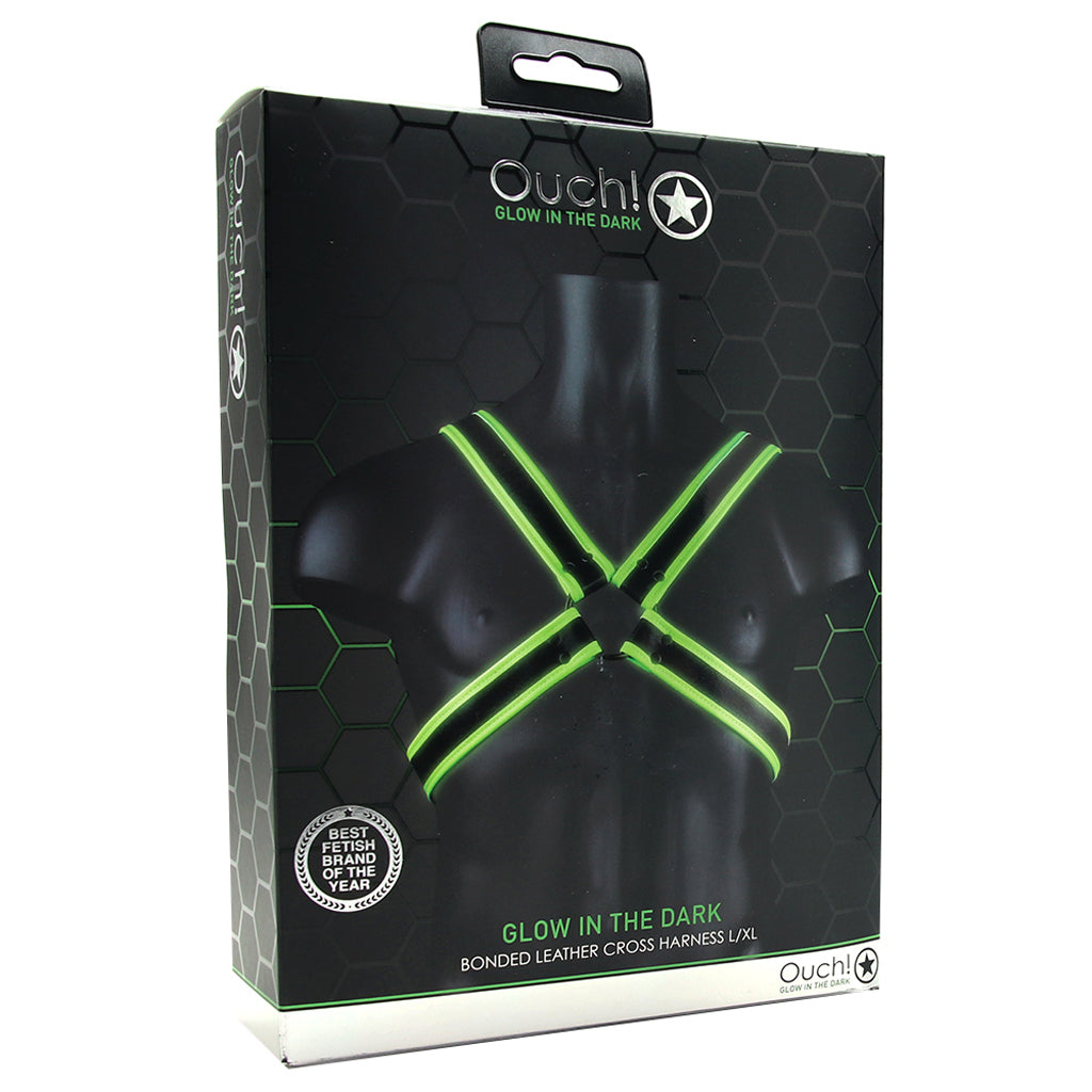 Ouch! Glow In The Dark Cross Harness /XL Bondage and Fetish > Men's Bondage Wear