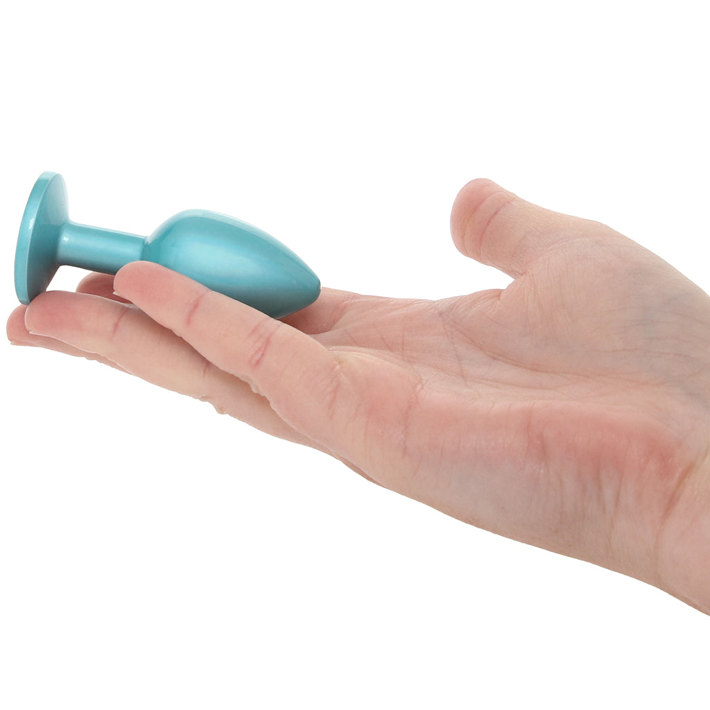 Rear Assets Small Metal Butt Plug in Teal Anal Sex Toys > Butt Plugs