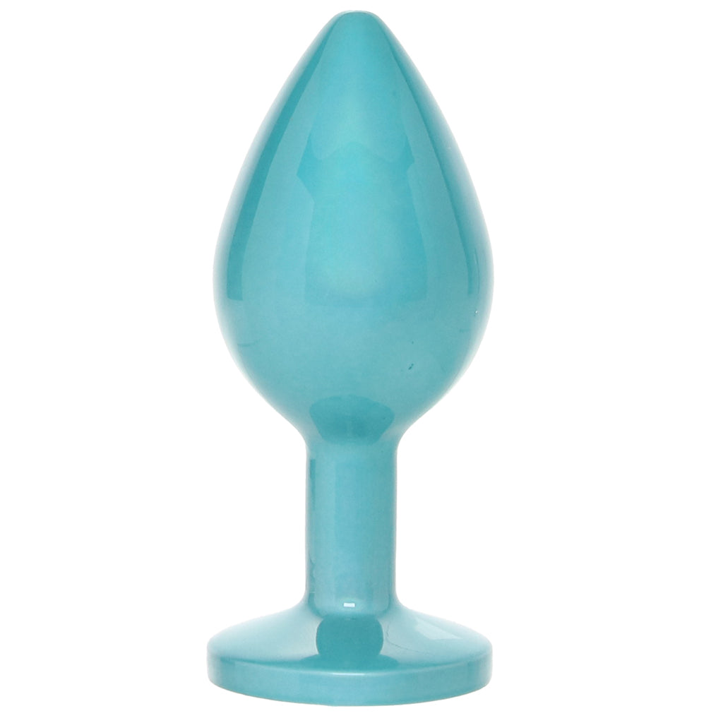 Rear Assets Small Metal Butt Plug in Teal Anal Sex Toys > Butt Plugs