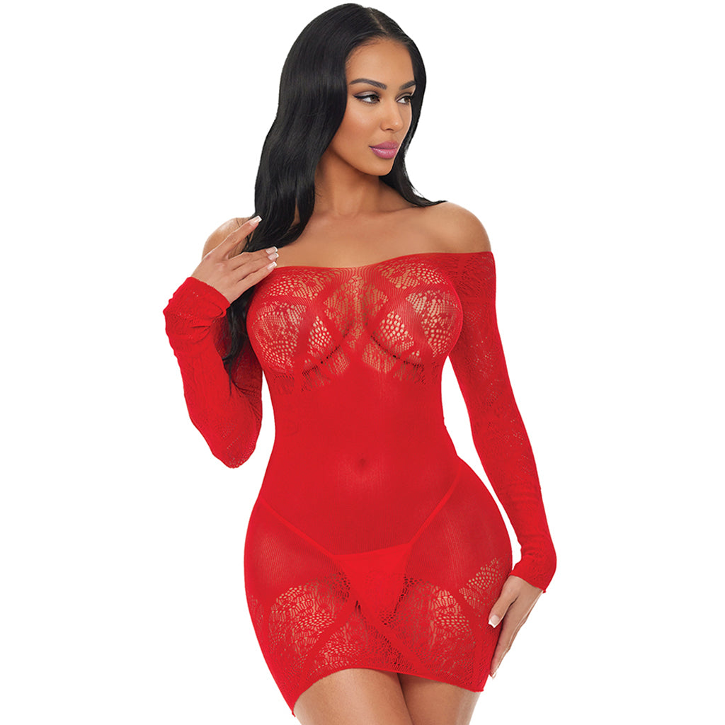 Scarlet Seduction Lace & Mesh Dress Lingerie > Lingerie