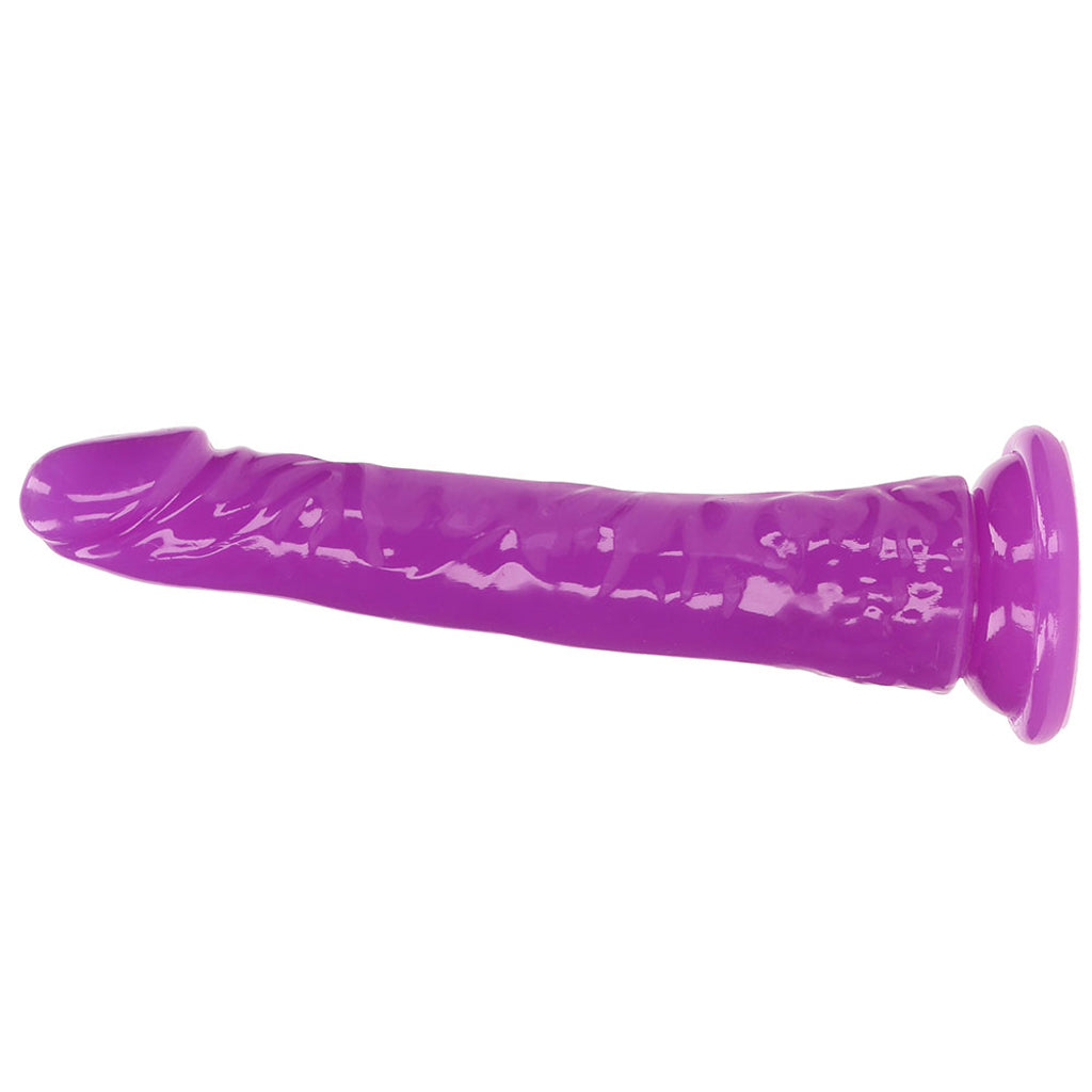 RealRock Glow In The Dark 8 Inch Slim Dildo in Purple Dildo Sex Toys > Realistic Dildos