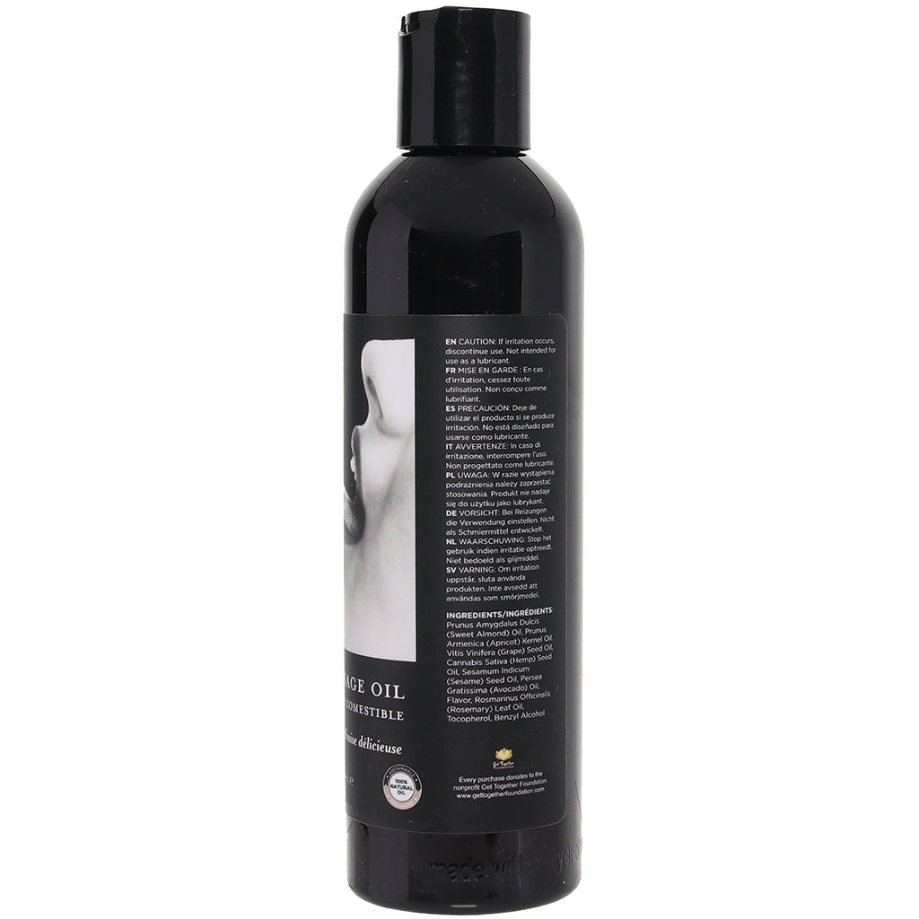 Edible Massage Oil 8oz/236ml in Strawberry Sensual Love > Massage