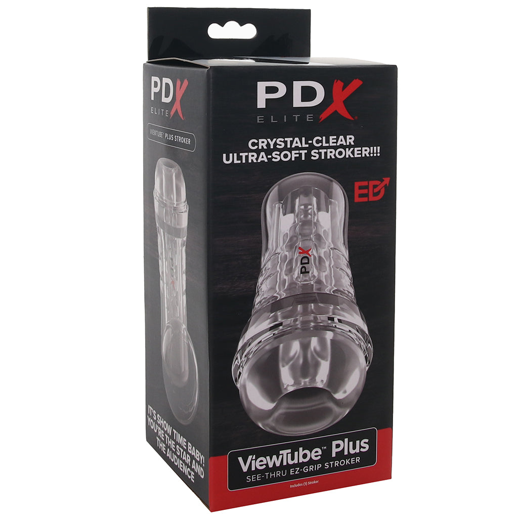 PDX Elite ViewTube Plus See-Thru EZ-Grip Stroker Male Masturbators > Discreet Masturbators