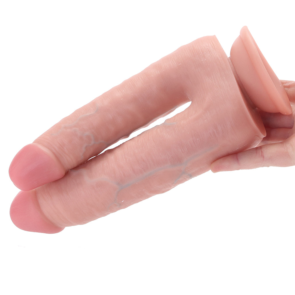 RealRock Double Trouble 7 and 8 Inch Double Dildo in Light Dildo Sex Toys > Double Ended Dildos