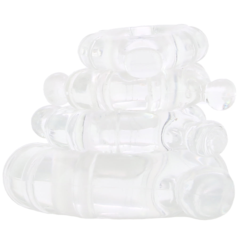 Renegade Vitality Cock Ring 4 Pack in Clear Cock Rings