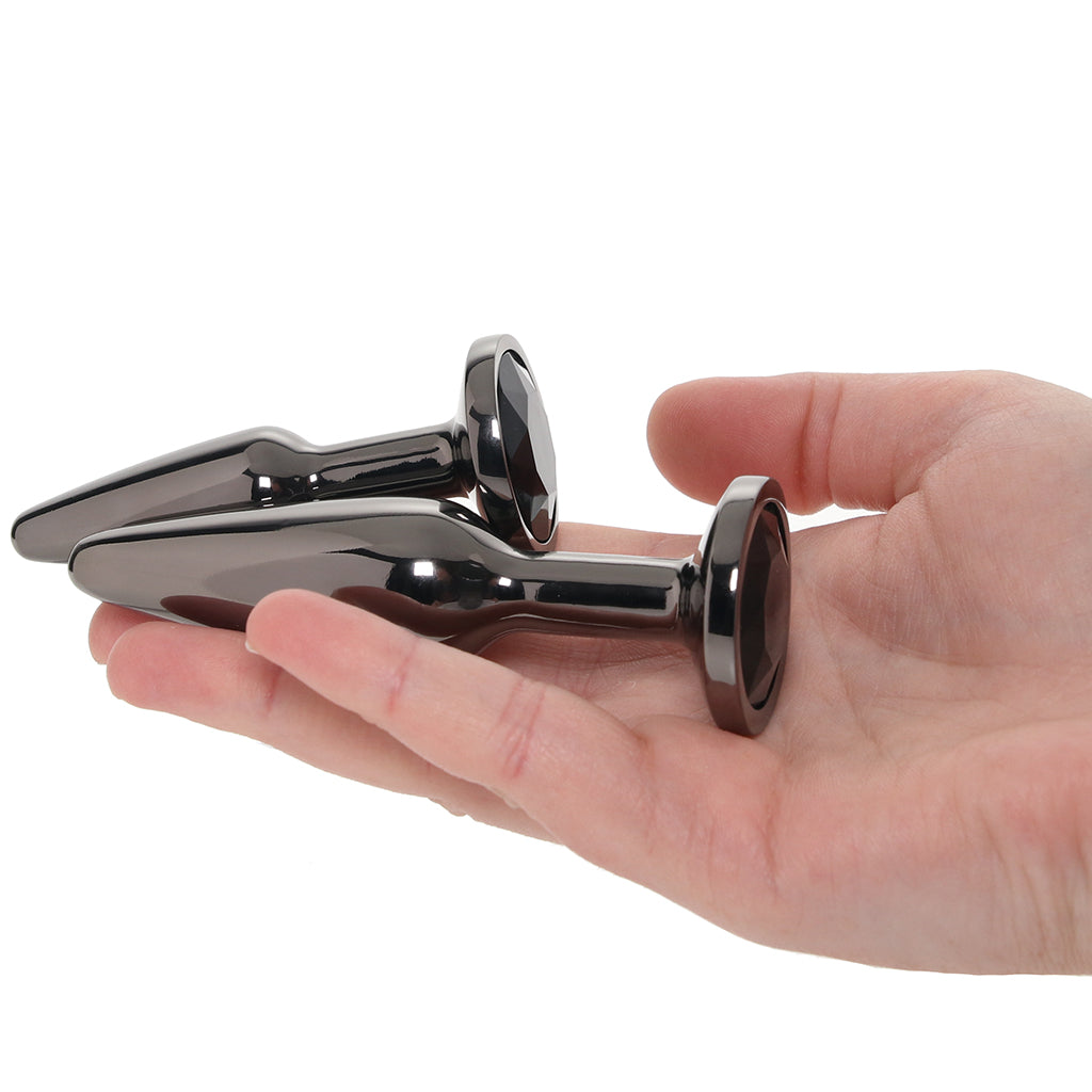 Rear Assets 2 Piece Butt Plug Kit in Gunmetal Anal Sex Toys > Butt Plugs