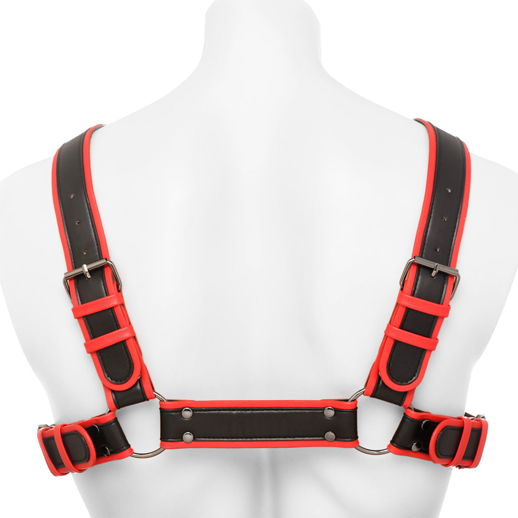 Master Series Alpha Pup Bulldog Harness in Red Bondage and Fetish > Men's Bondage Wear