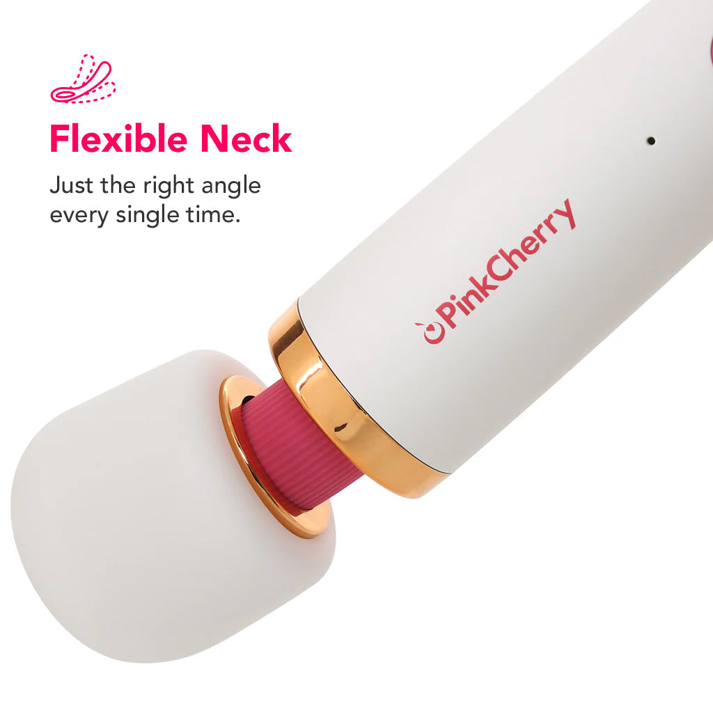 PinkCherry Premium Powered Wand in White Vibrators > Wands