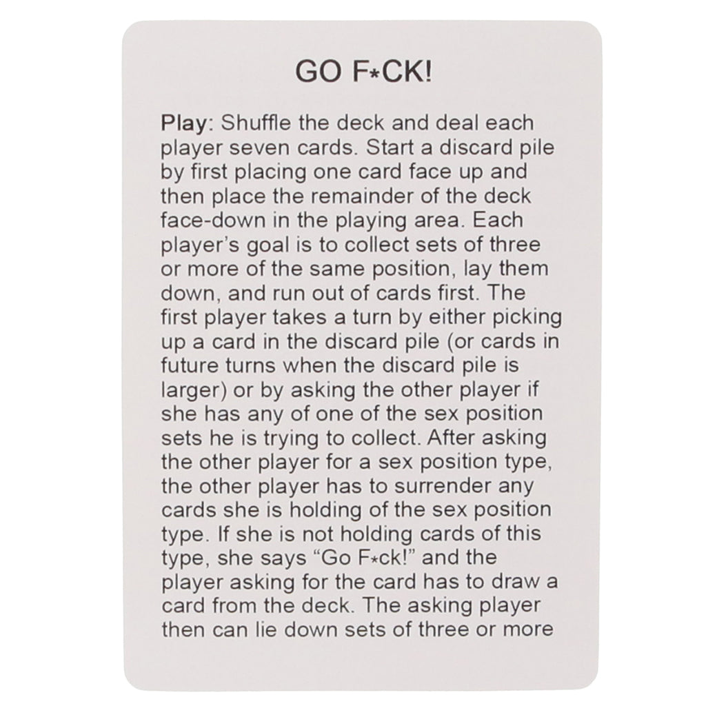 Go F*ck Card Game Sensual Love > Games