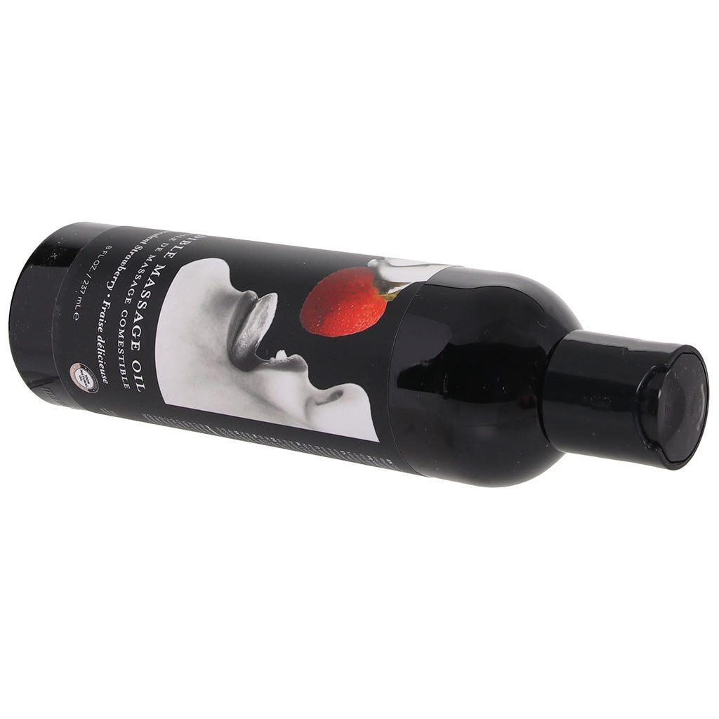 Edible Massage Oil 8oz/236ml in Strawberry Sensual Love > Massage