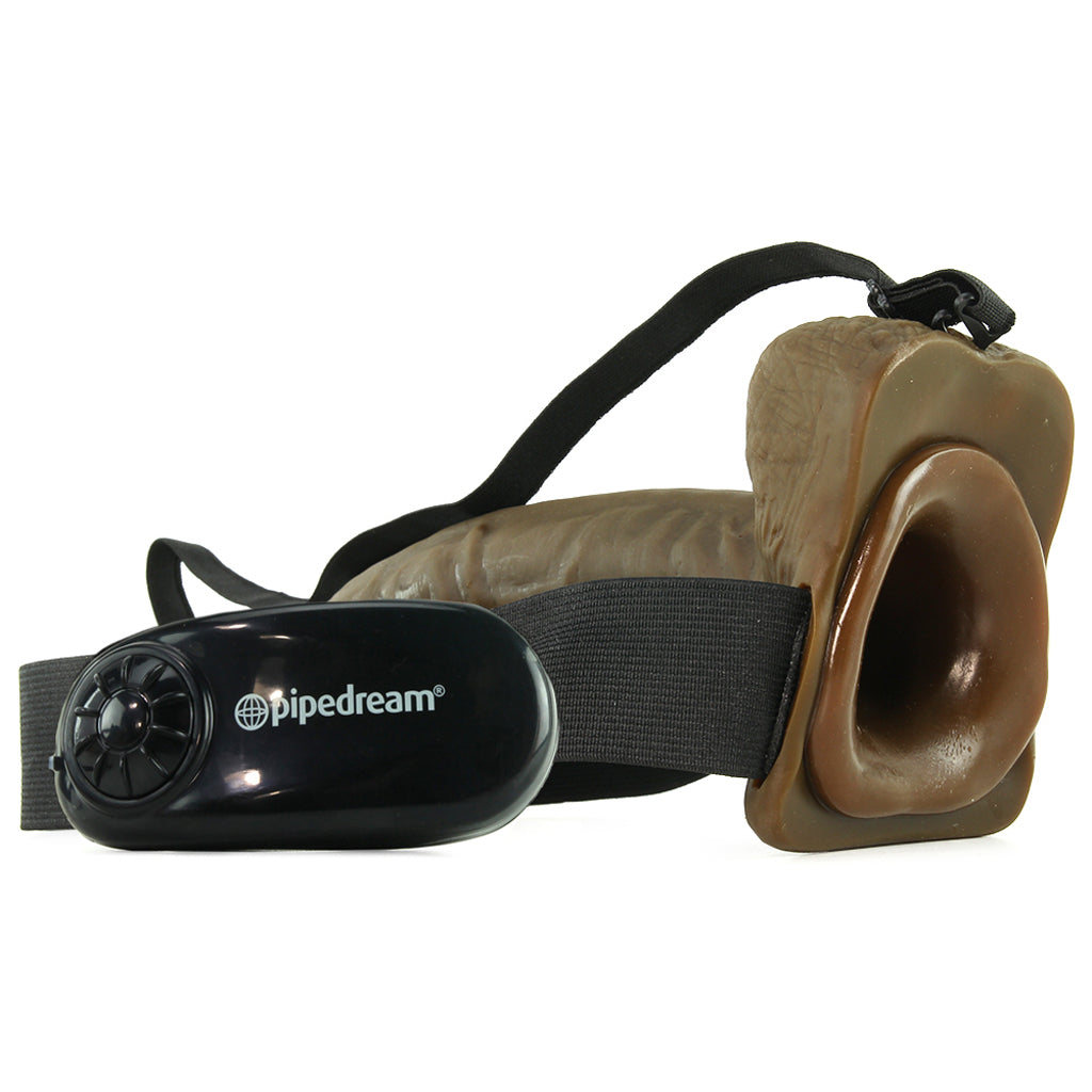 Fetish Fantasy Vibrating 9 Inch Hollow Strap-On in Brown Vibrators > Strap-On & Wearable