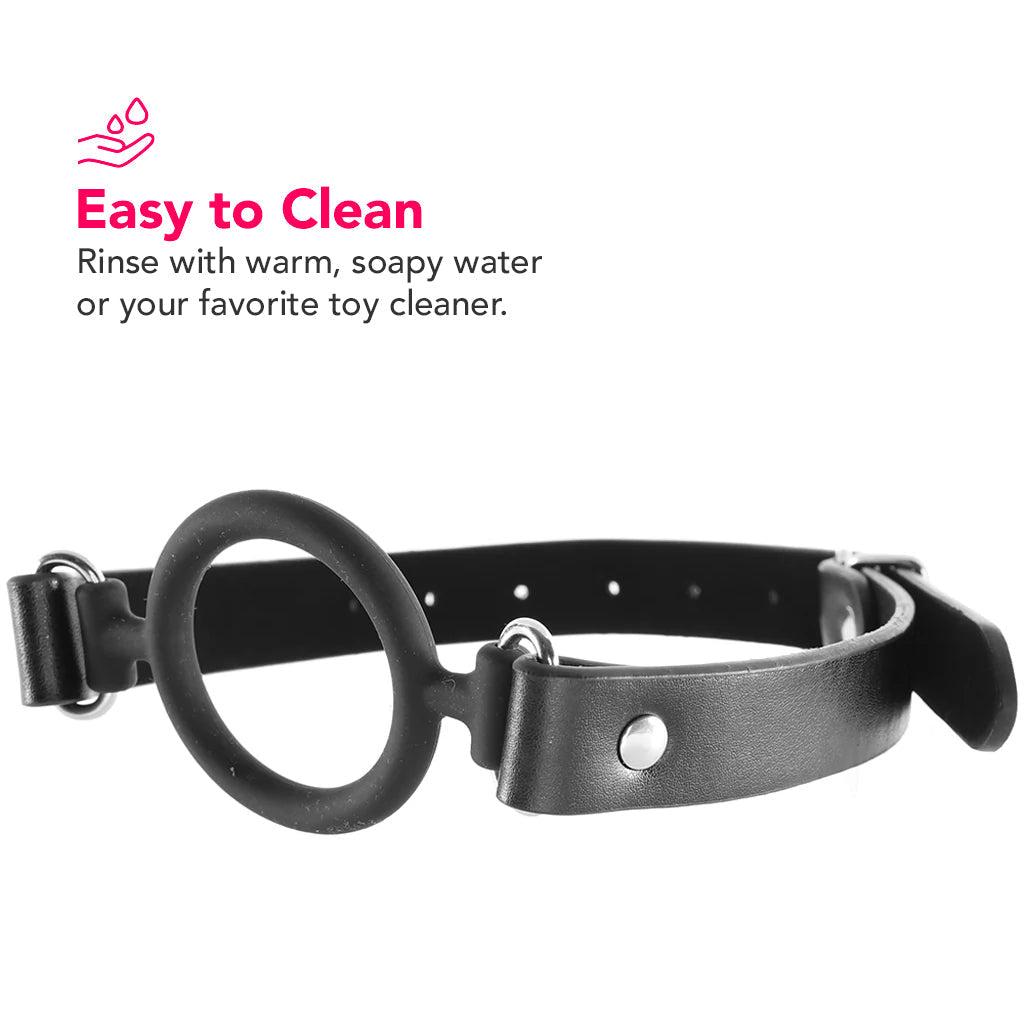 Ouch! Silicone Rigid Ring Gag in Black Bondage and Fetish > Ball Gags & Mouth Restraints