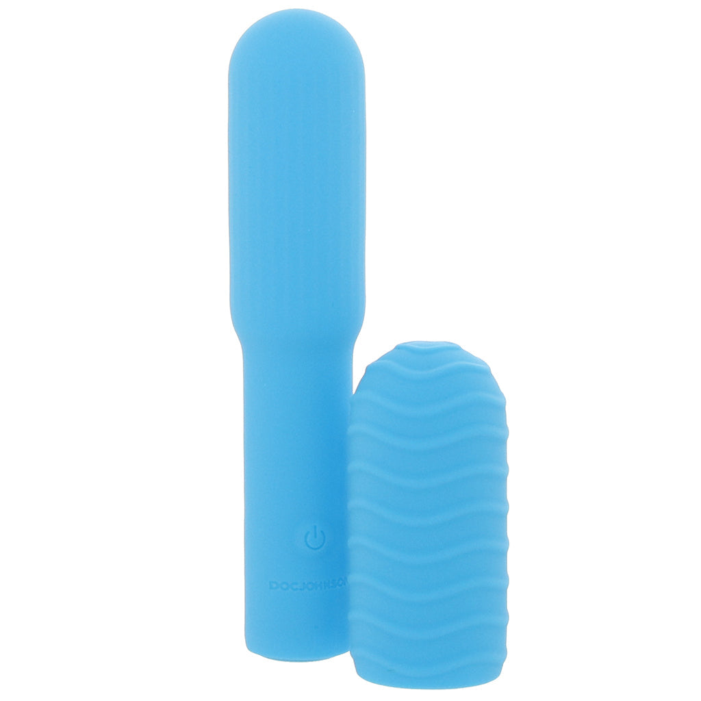 Pocket Rocket Elite Vibe with Texture Sleeve in Sky Blue Vibrators > Bullet and Egg Vibrators