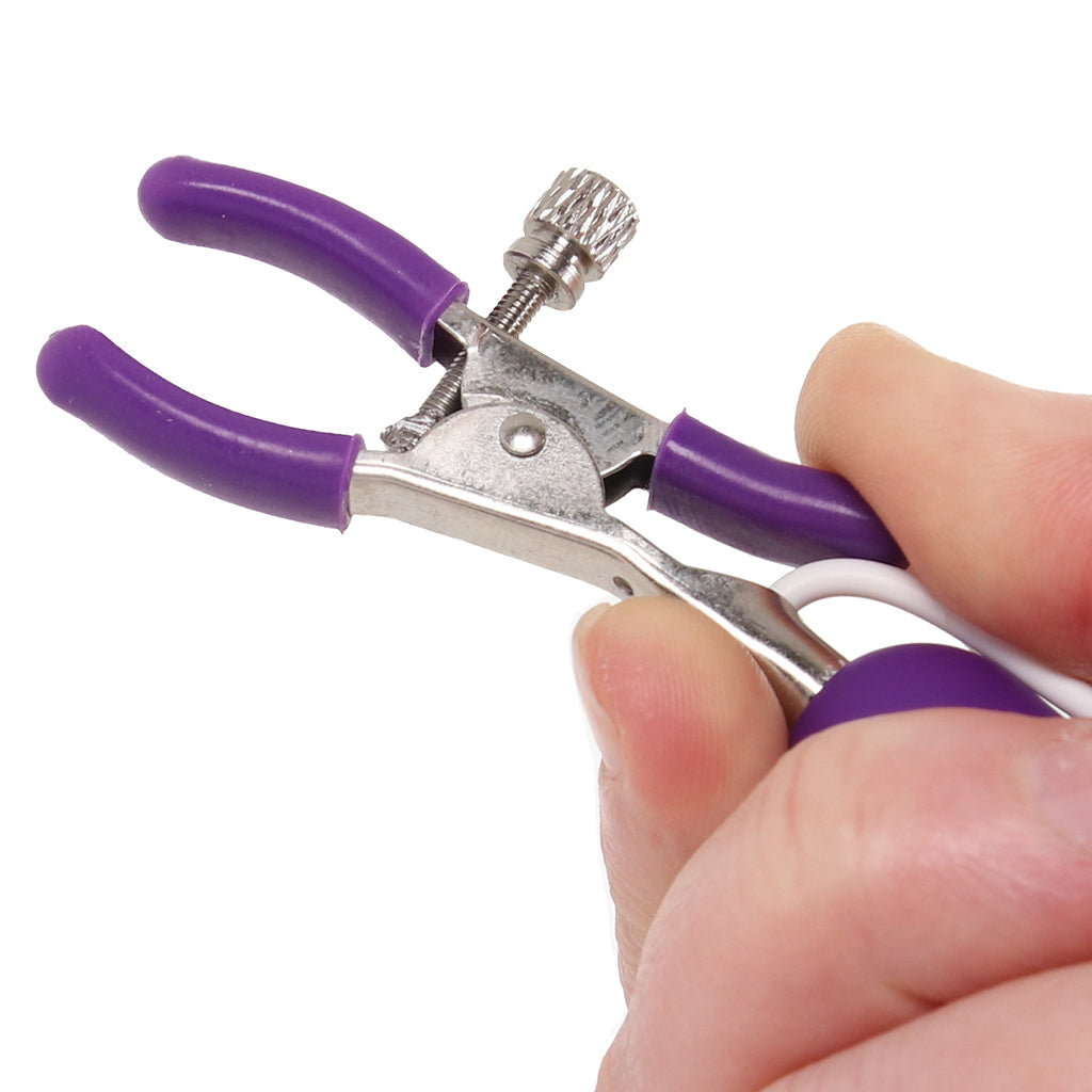 10 Function Vibrating Nipple Clamps in Purple Bondage and Fetish > Nipple Stimulators & Clamps