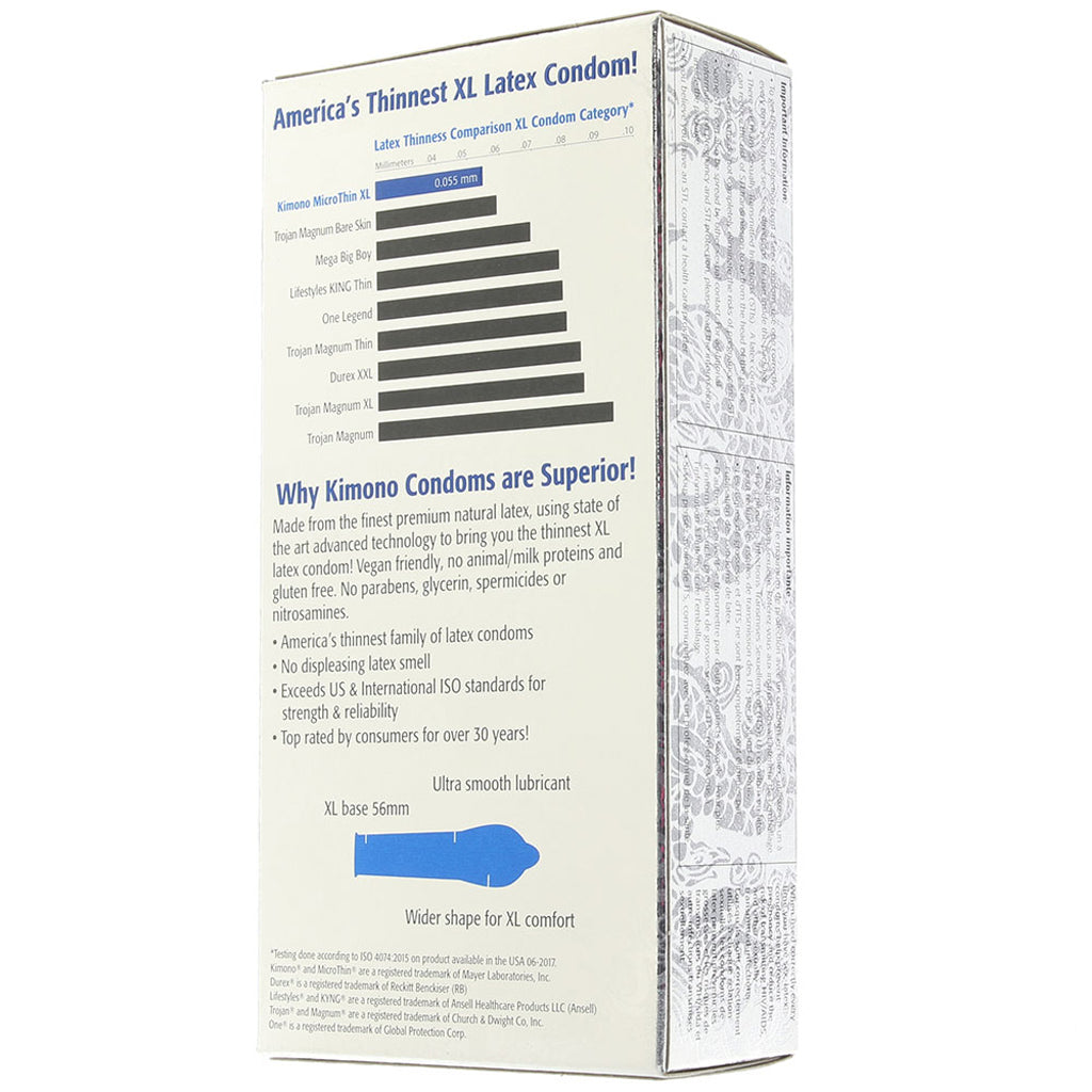 Kimono MicroThin XL Condoms in 12 Pack Condoms