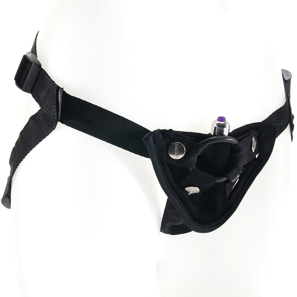 Velvet Vibrating Bullet Harness in Black Dildo Sex Toys > Strap-On and Harnesses