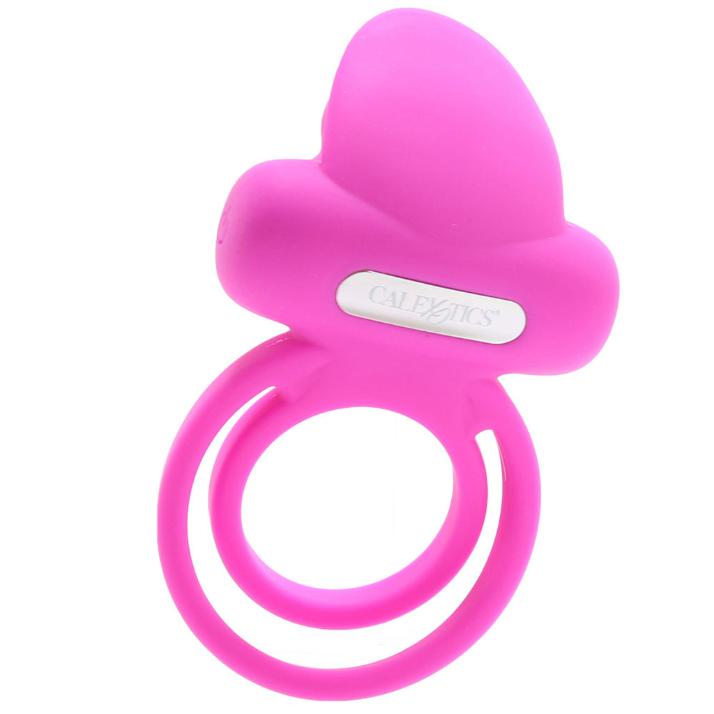 Dual Clit Flicker Vibrating Cock Ring in Pink Cock Rings