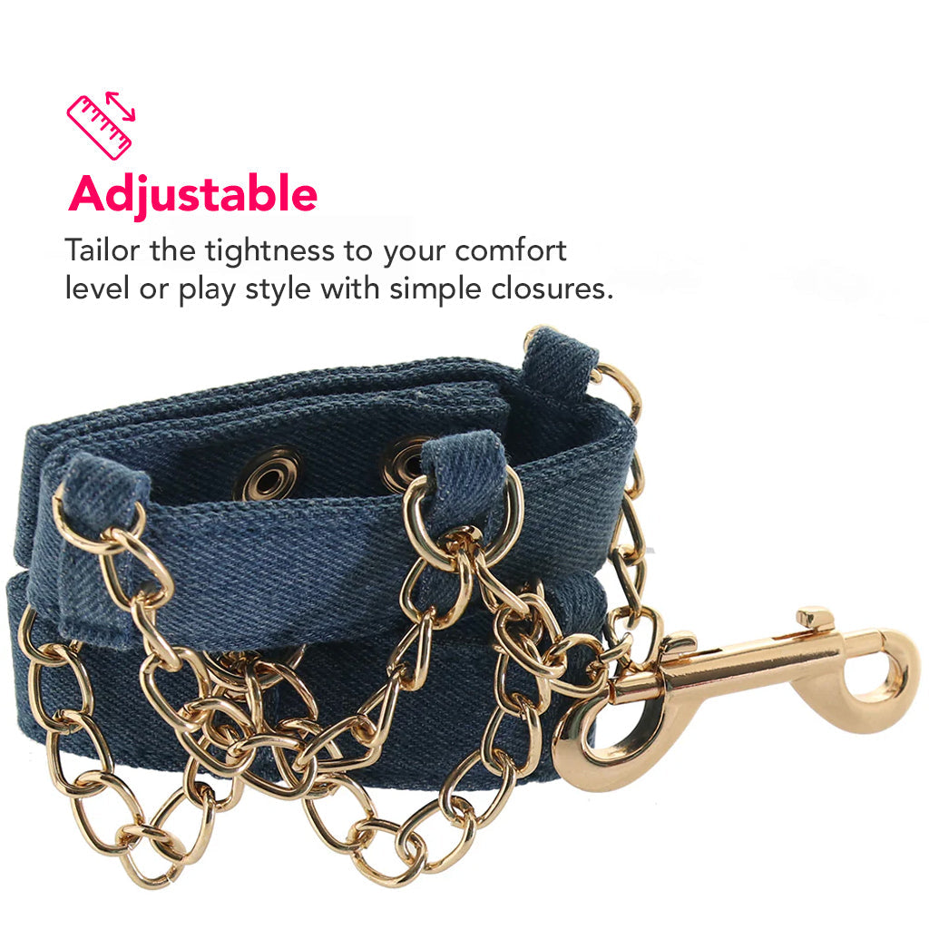 Ride 'Em Denim Wrist Cuffs Bondage and Fetish > Wrist and Ankle Cuffs