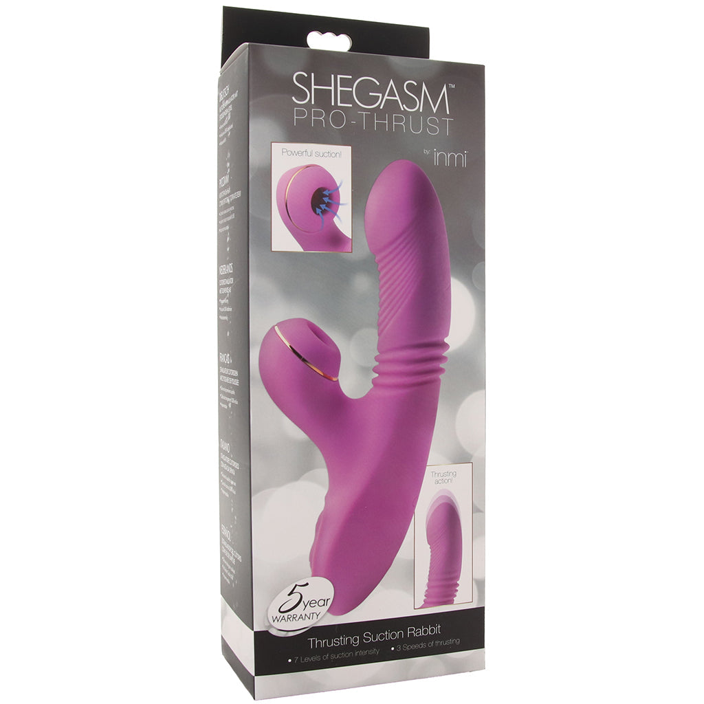 Shegasm Pro-Thrust Suction Rabbit in Pink Vibrators > Rabbit Vibrators