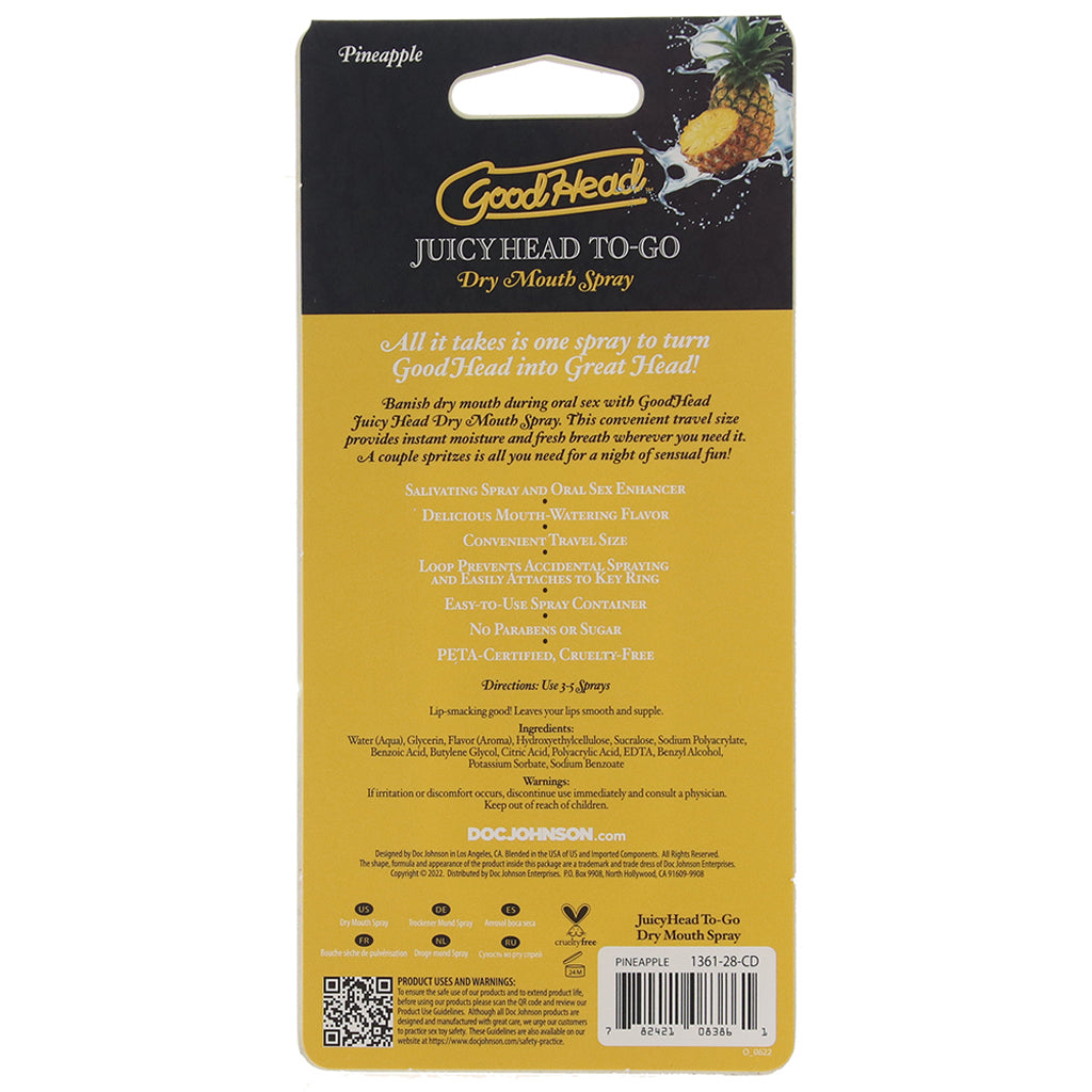 GoodHead Juicy Head Dry Mouth Spray To-Go in Pineapple Lubes and Lotions > Flavored Sex Lubes