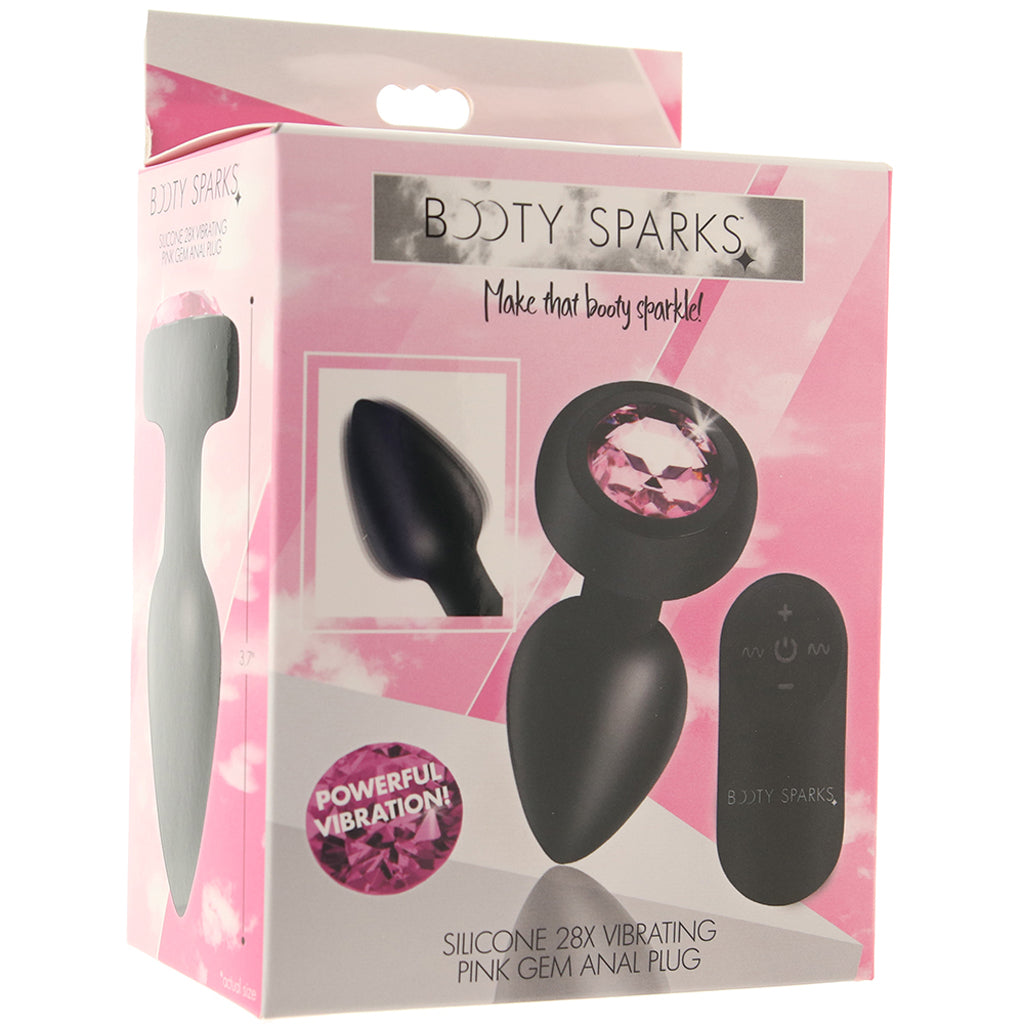 Booty Sparks Pink Gem Vibrating Anal Plug in Small Anal Sex Toys > Butt Plugs