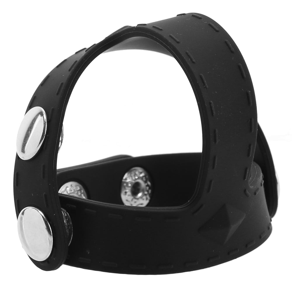 Blue Line Silicone T-style Cock Ring With Ball Divider Cock Rings