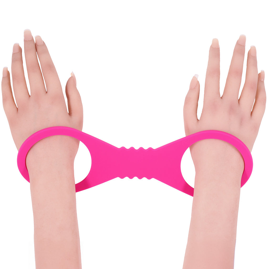 Sex & Mischief Hot Pink Silicone Cuffs in Large Bondage and Fetish > Wrist and Ankle Cuffs