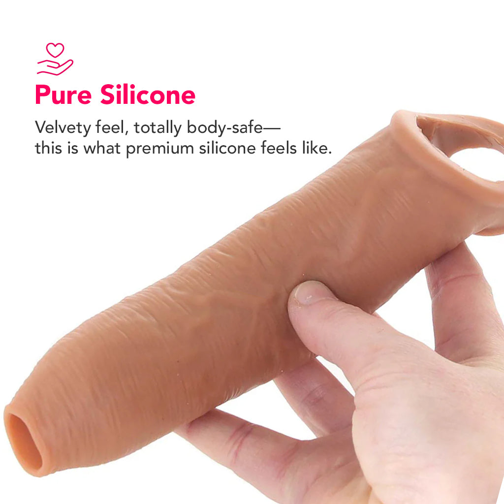 Fantasy X-tensions Elite Uncut Enhancer with Strap in Tan Male Enhancement > Extenders and Sleeves