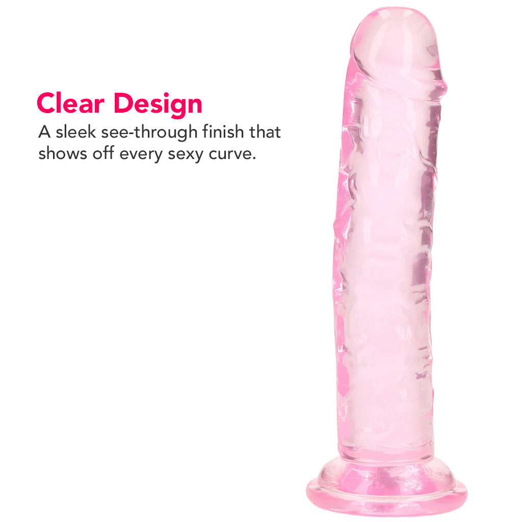 RealRock Crystal Clear Jelly 6 Inch Dildo in Pink Dildo Sex Toys > Realistic Dildos