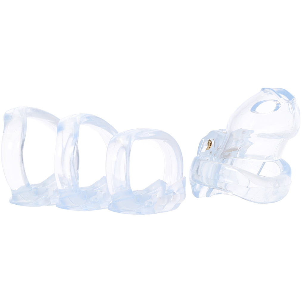 Lockmaster 3.5 Inch See-Thru Side Lock Chastity Cage Bondage and Fetish > Cock and Ball Devices